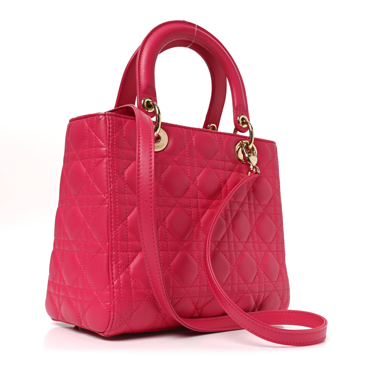Lambskin Cannage Medium Lady Dior Pink