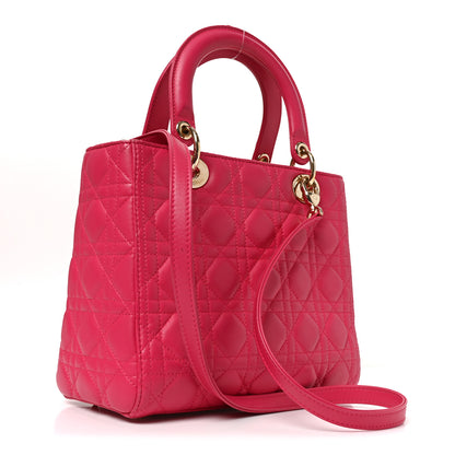 Christian Dior Lambskin Cannage Medium Lady Dior Pink 3 of 10