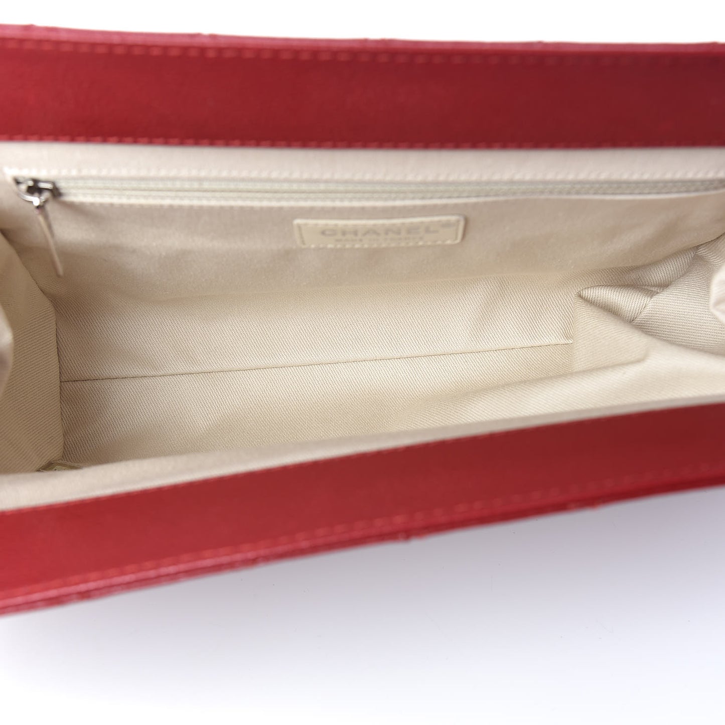 Caviar Quilted Large CC Clutch Red