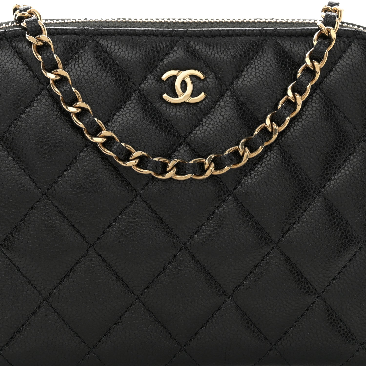 Chanel Caviar Quilted Classic Purse With Chain Black 8 of 10