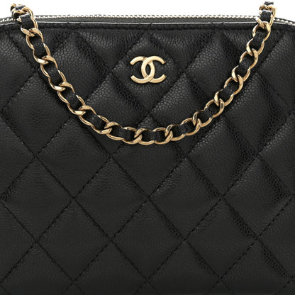 Chanel Caviar Quilted Classic Purse With Chain Black 8 of 10