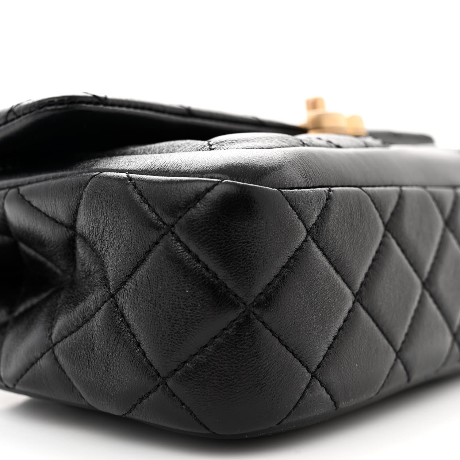 Chanel Shiny Lambskin Quilted Small Daily Friend Flap Black 9 of 10