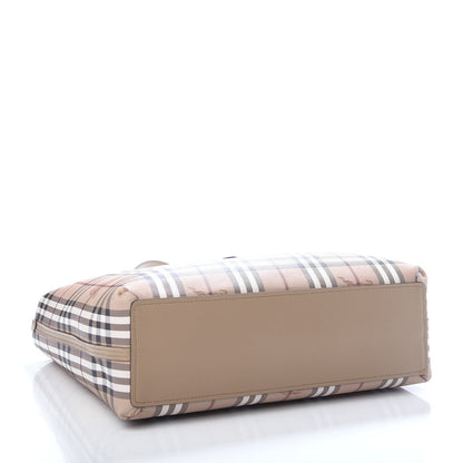 Burberry Grainy Calfskin Haymarket Check Medium Reversible Tote Camel 7 of 14