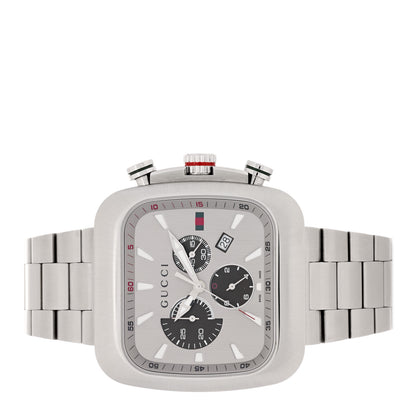Gucci Stainless Steel 44mm G Coupe Square Chronograph Quartz Watch Silver 2 of 4