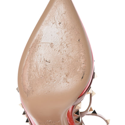 Valentino Garavani Patent Nappa Rockstud Ankle Strap 100mm Pumps 36.5 Deep Orange Poudre 12 of 16