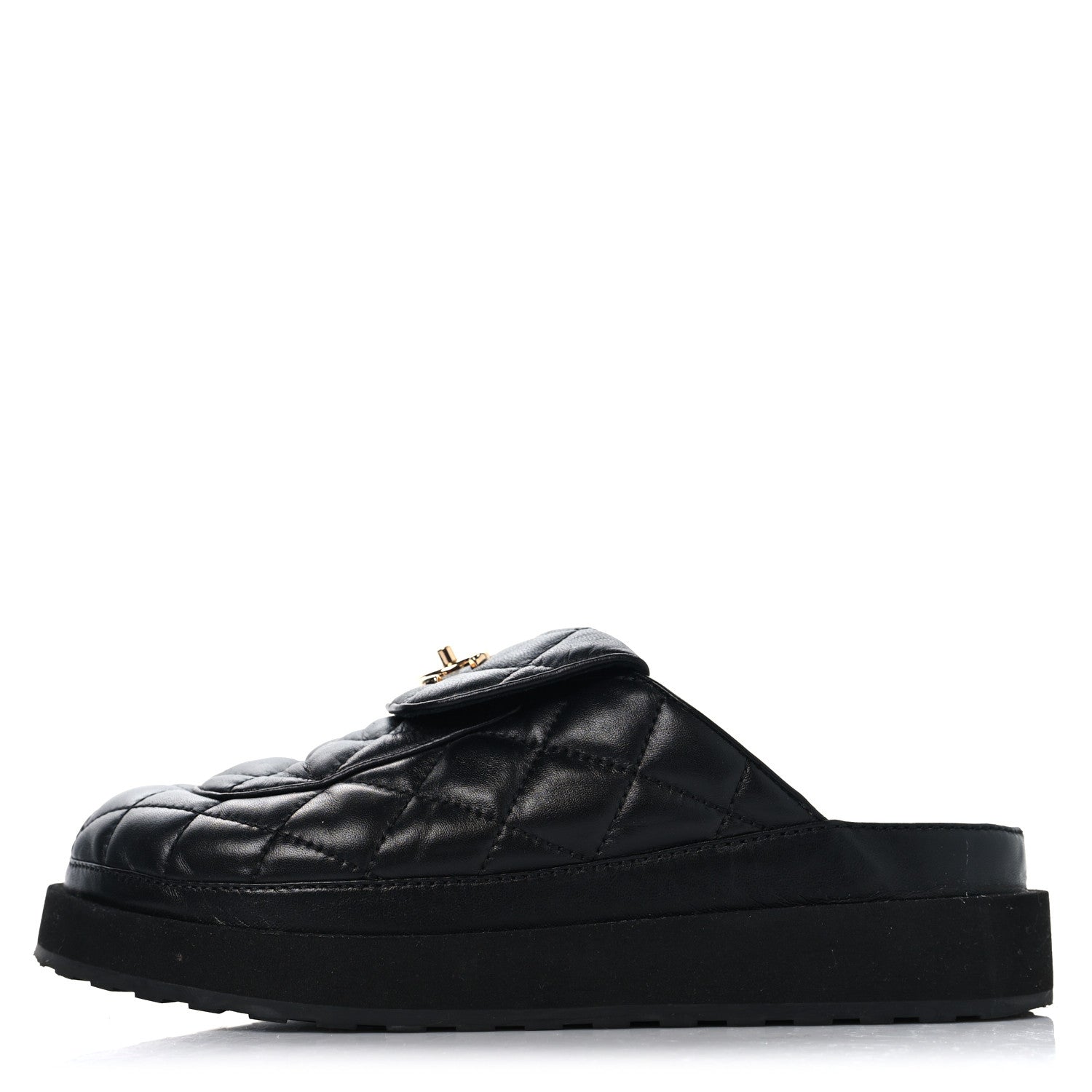 Chanel Lambskin Quilted CC Turnlock Mules 39 Black 1 of 10