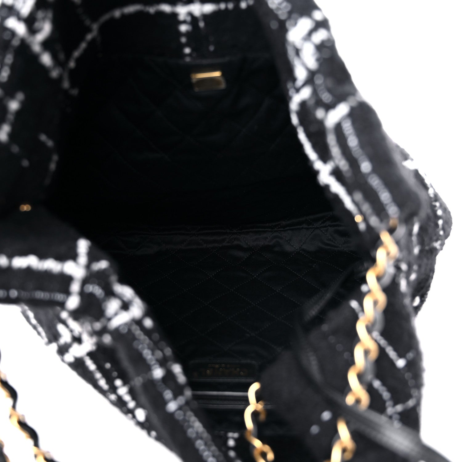 Chanel Wool Tweed Quilted Chanel 22 Black Multicolor 6 of 10