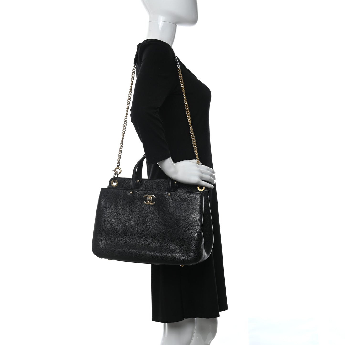 Caviar Large Shopping Tote Black