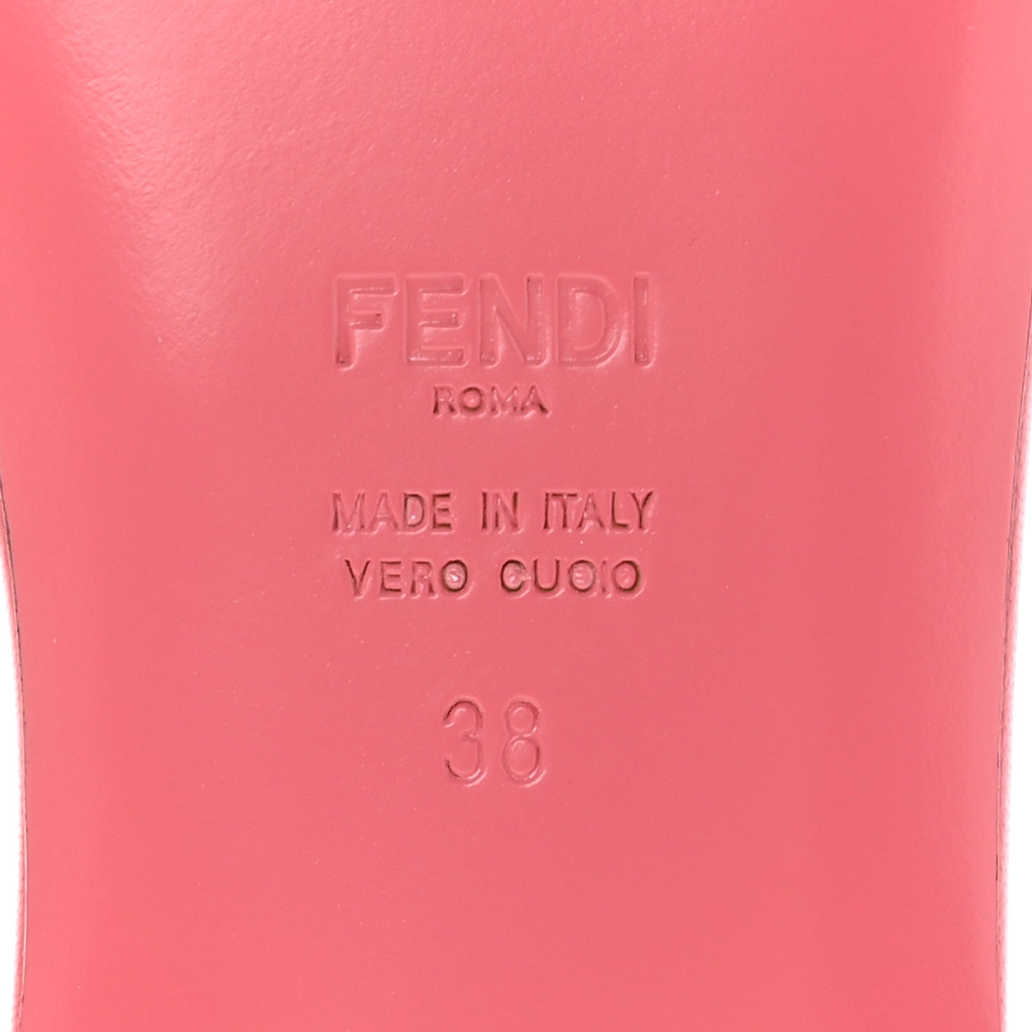 Fendi Vitello Cuoio Baguette Flat Slide Sandals 38 Pink Dalia 7 of 9