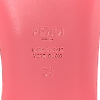 Fendi Vitello Cuoio Baguette Flat Slide Sandals 38 Pink Dalia 7 of 9