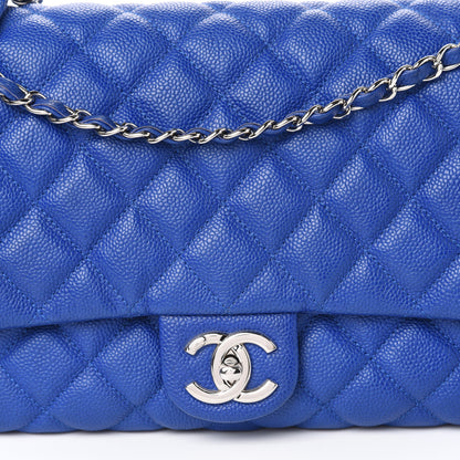 Chanel Caviar Quilted Jumbo Easy Flap Blue 8 of 10