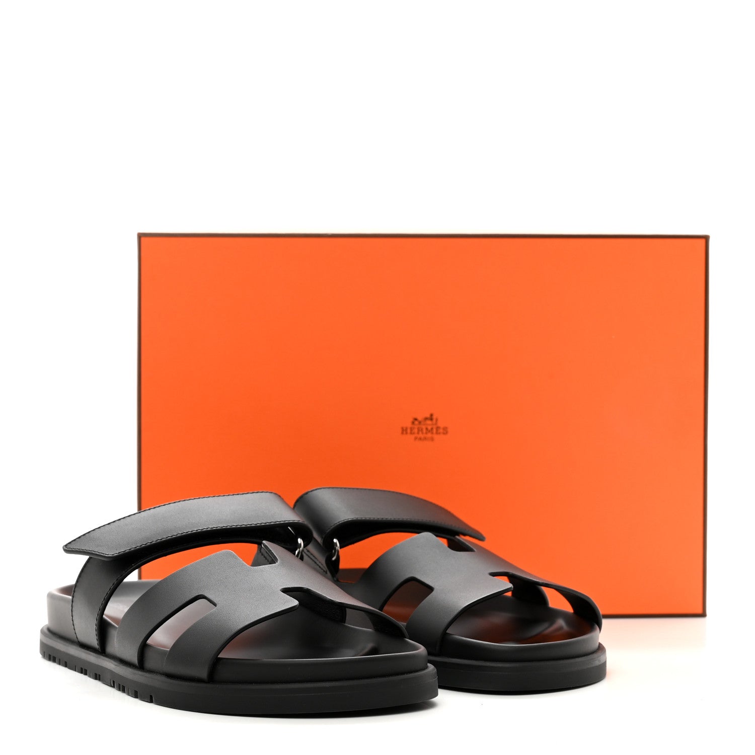 Hermes Calfskin Womens Chypre Sandals 36 Black 8 of 8