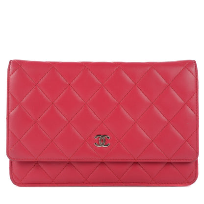 Chanel Lambskin Quilted Wallet On Chain WOC Fuchsia 1 of 11