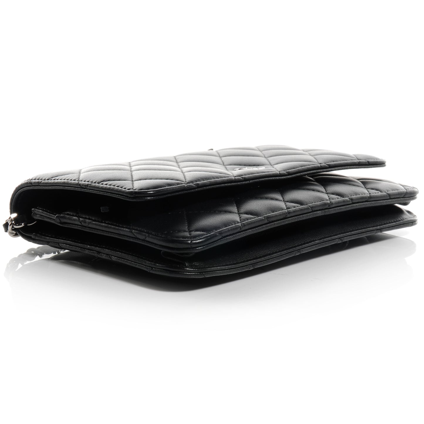 Lambskin Quilted Wallet On Chain WOC Black