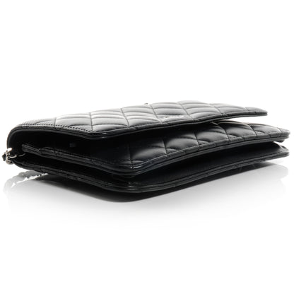 Chanel Lambskin Quilted Wallet On Chain WOC Black 4 of 10