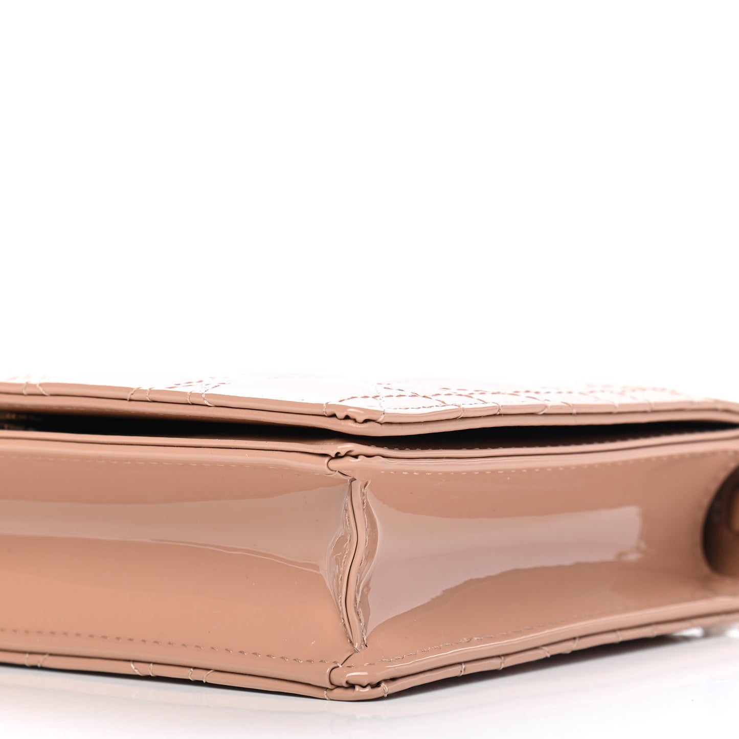 Patent Cannage Lady Dior Convertible Clutch Beige