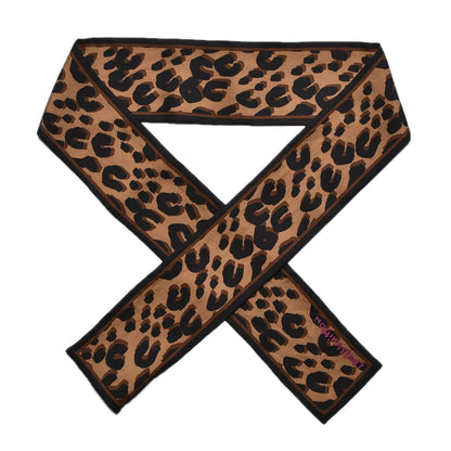 Louis Vuitton Silk Leopard Bandeau Scarf Marron 1 of 5