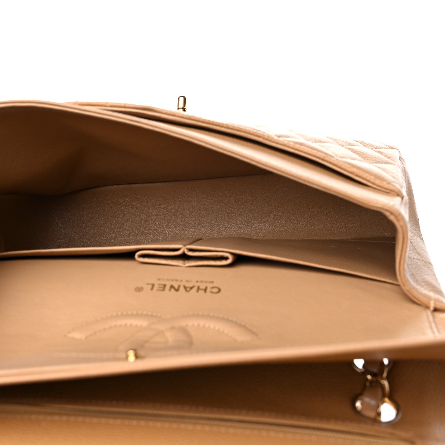Chanel Caviar Quilted Medium Double Flap Beige 5 of 14