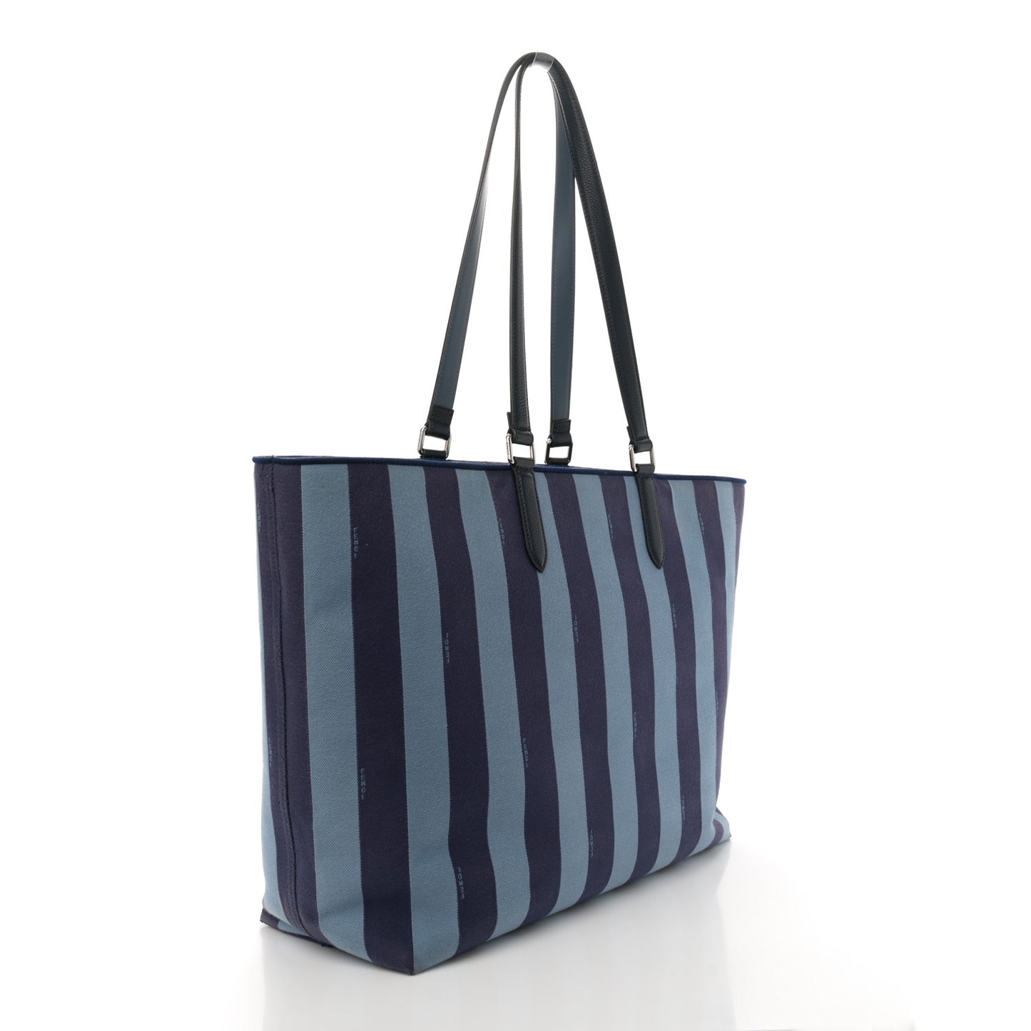 Pequin Vitello Logo Shopper Tote Blue