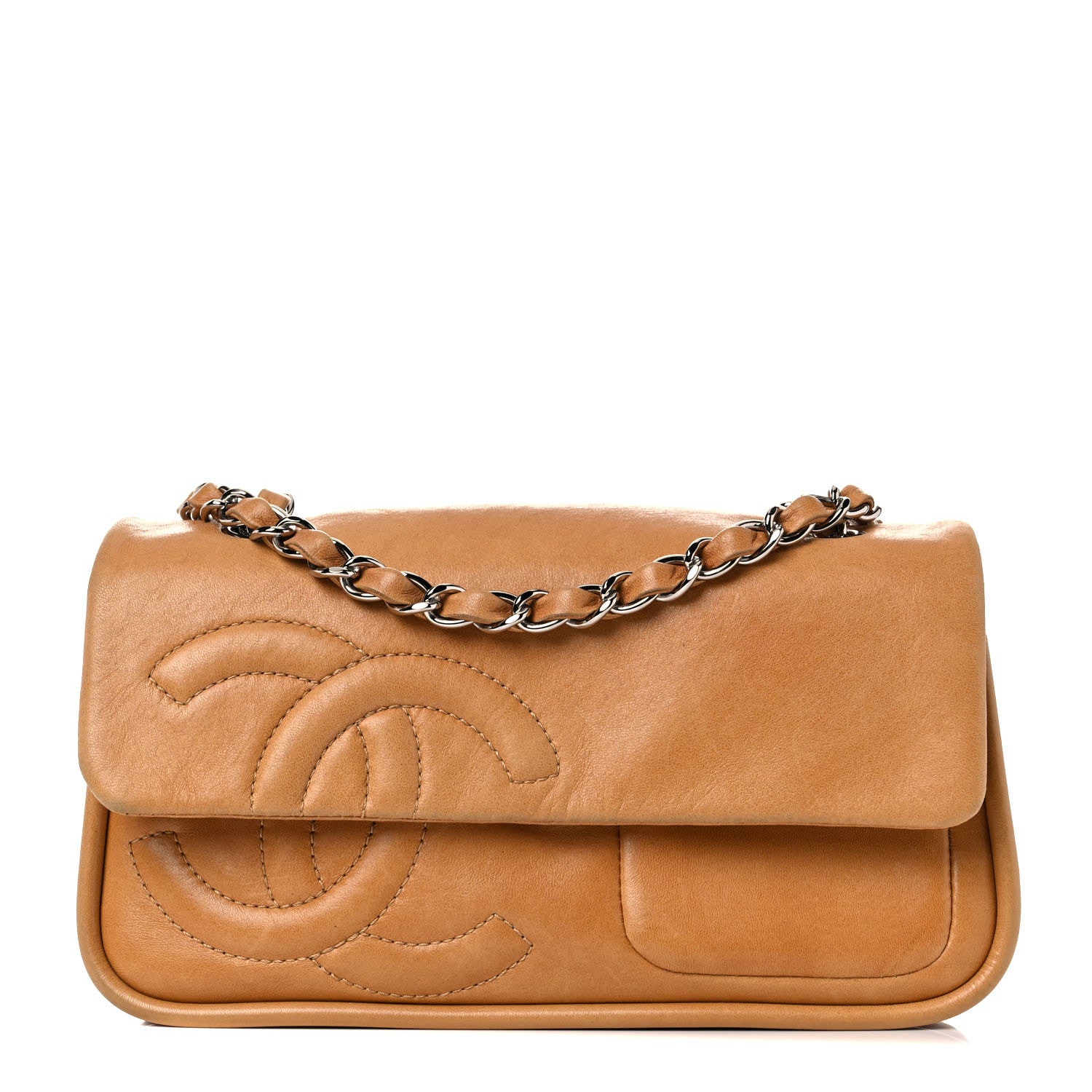 Chanel Calfskin Diagonal Ligne Medium Flap Beige 1 of 20