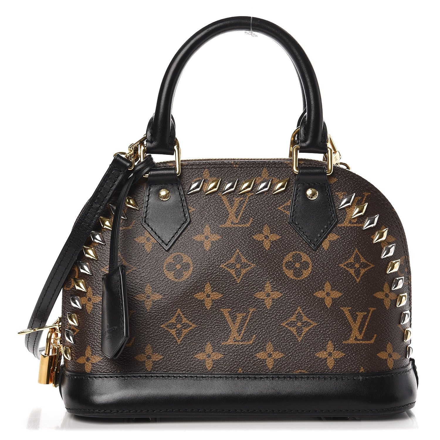 Louis Vuitton Monogram Macassar Studded Alma BB 1 of 6