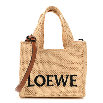 Loewe X PAULA'S IBIZA Raffia Font Tote Natural Tan 1 of 9