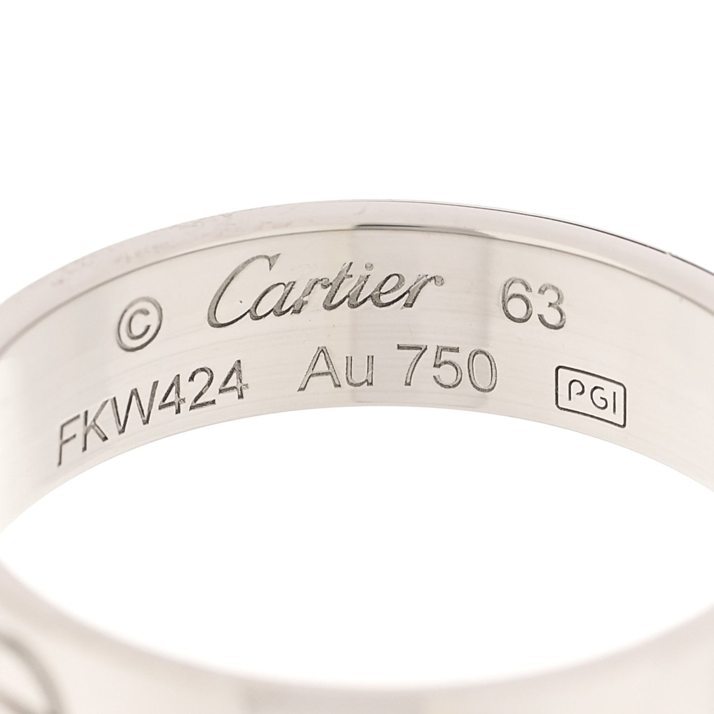 18K White Gold 5.5mm LOVE Ring 63 10.5