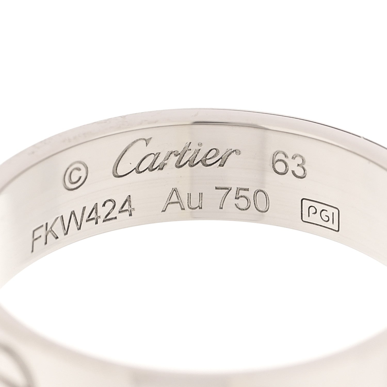 Cartier 18K White Gold 5.5mm LOVE Ring 63 10.5 4 of 5