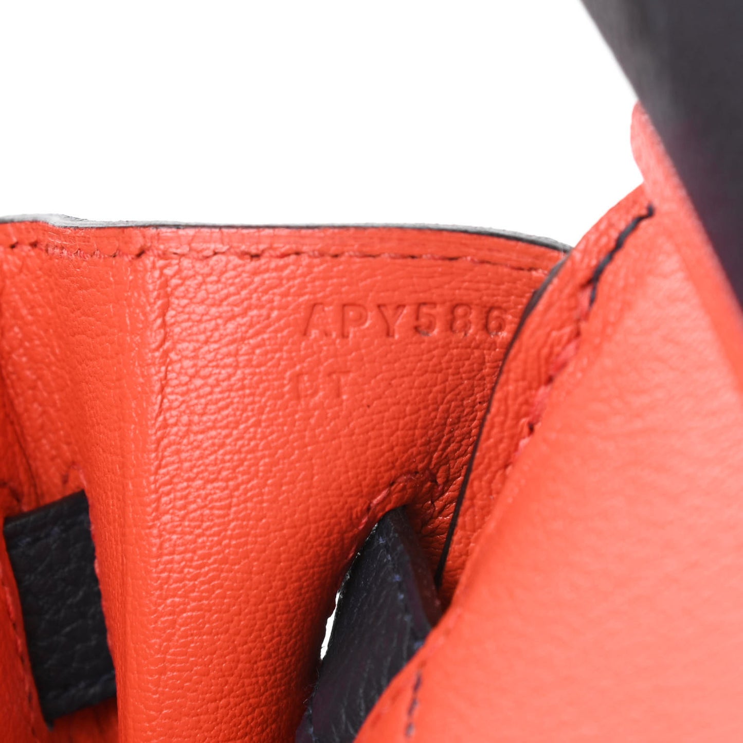 Togo Birkin Verso 30 Bleu Nuit Orange Poppy