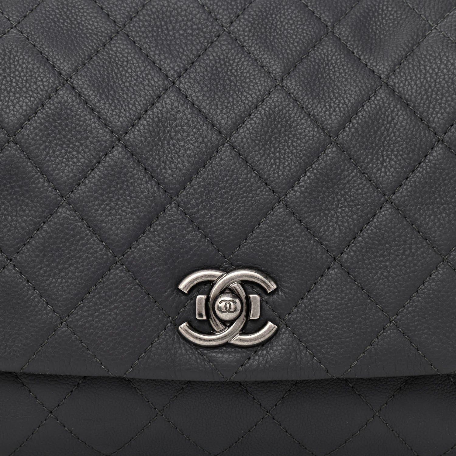 Chanel Calfskin Quilted Couture Messenger Grey 7 of 9