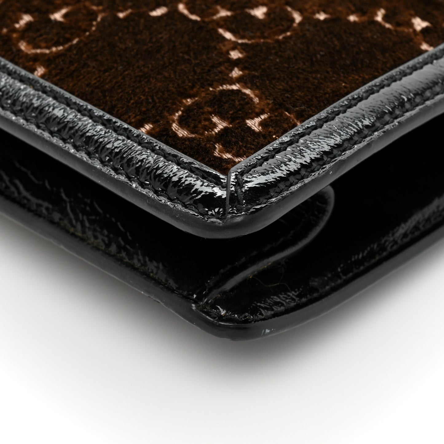 Velvet GG Monogram Web Small Sylvie Shoulder Bag Brown Black Oro Vecchio