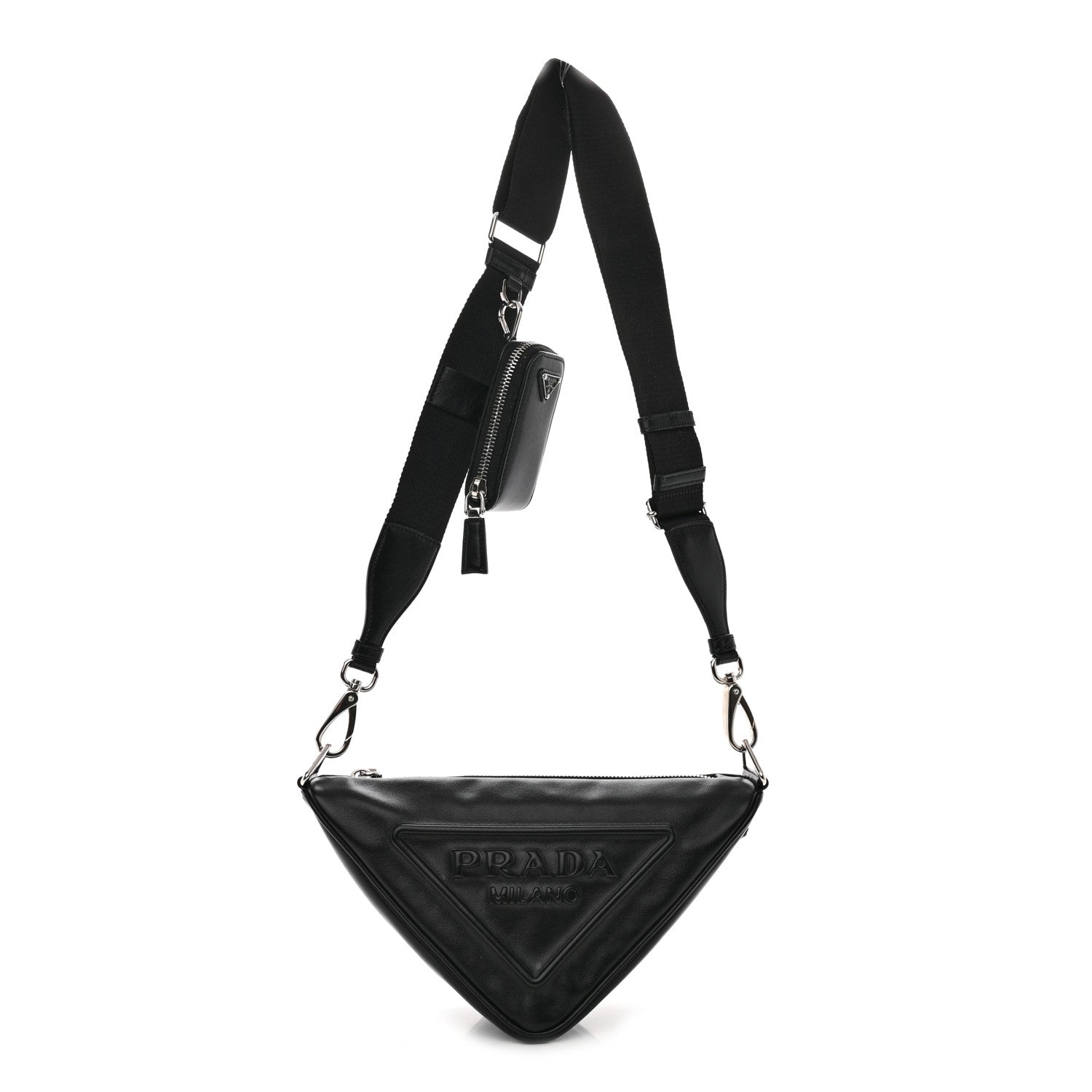Prada Grace Lux Triangle Shoulder Bag Black 1 of 10