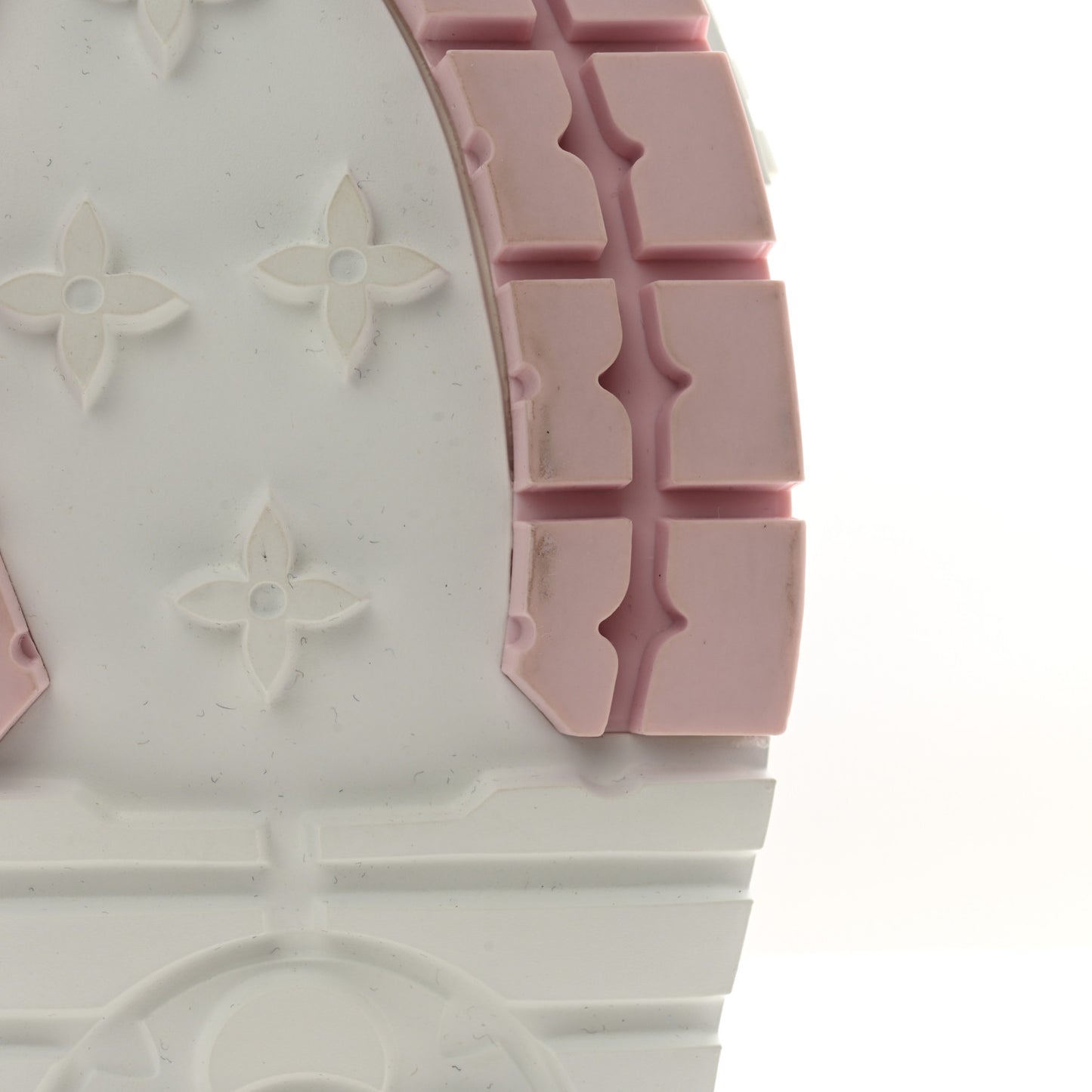 Canvas Monogram LV Squad Sneaker Boots 37.5 White Pink