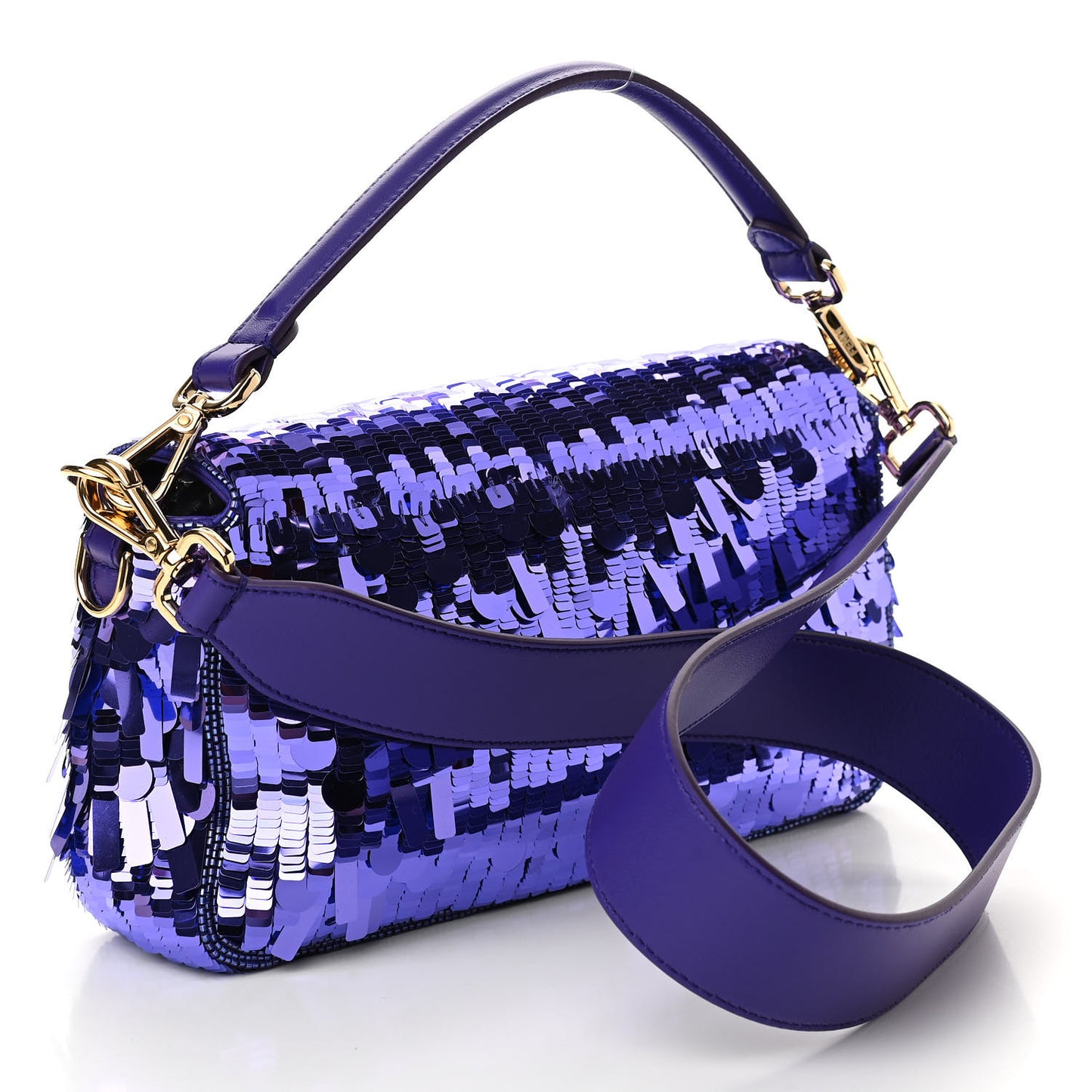 Sequin Paillettes Shiny Nappa Sex and the City Baguette Viola Purple Rain