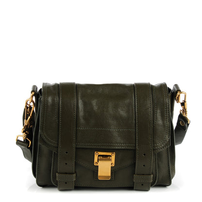 Proenza Schouler Lambskin PS1 Pouch Military Green 1 of 8