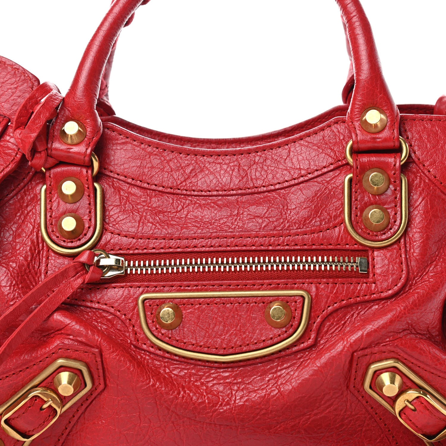 Balenciaga Agneau Gold Metallic Edge Hardware Mini City Rouge Rubis 11 of 11