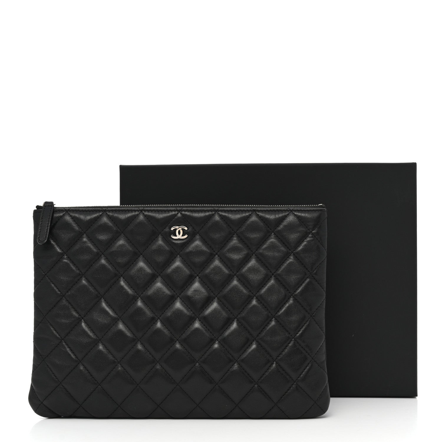 Chanel Lambskin Quilted Medium Cosmetic Case Black 8 of 8