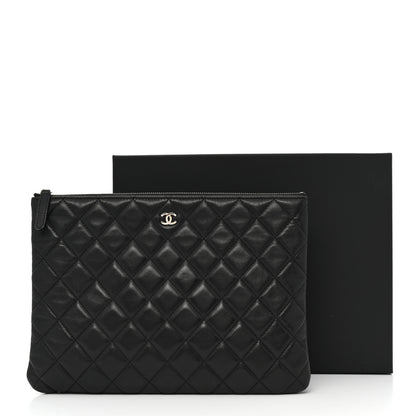 Chanel Lambskin Quilted Medium Cosmetic Case Black 8 of 8