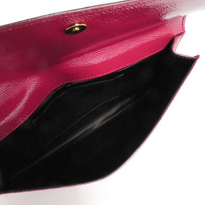 Saint Laurent Textured Patent Small Belle de Jour Clutch Begonia 5 of 6