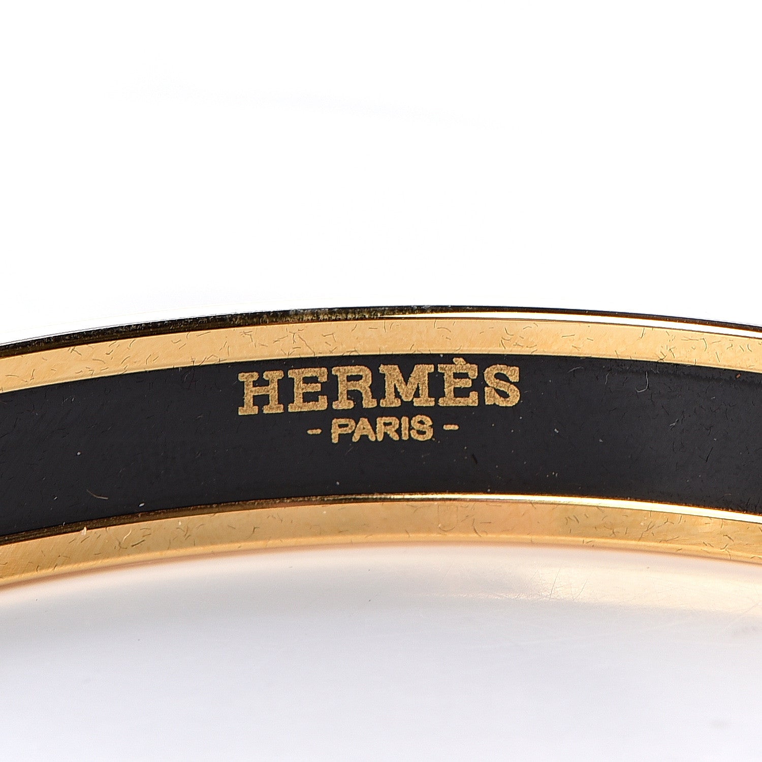Hermes Enamel Printed Narrow Manufacture De Boucleries Bracelet 65 Faux Gris 4 of 6