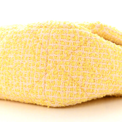 Chanel Tweed Quilted Medium Chanel 19 Flap Yellow Pink 10 of 12