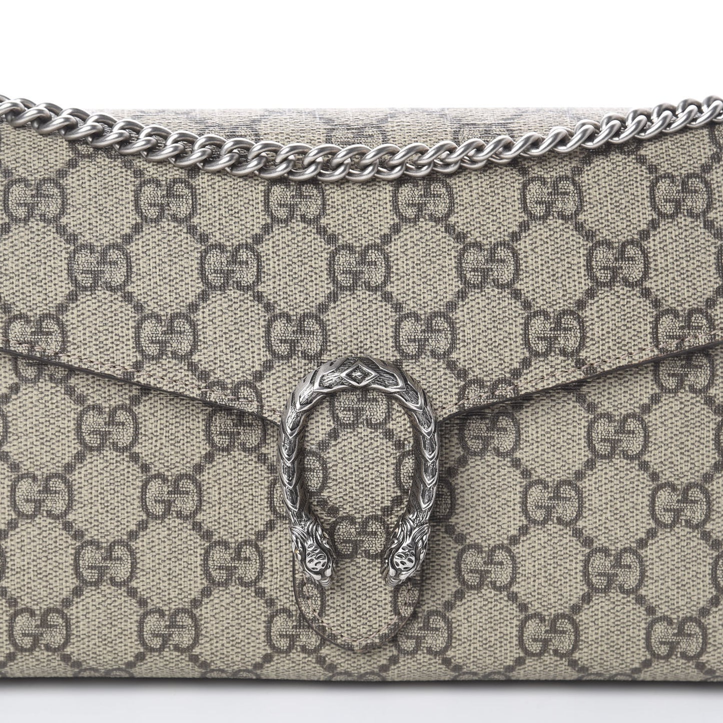 GG Supreme Monogram Mini Dionysus Chain Wallet Beige Taupe