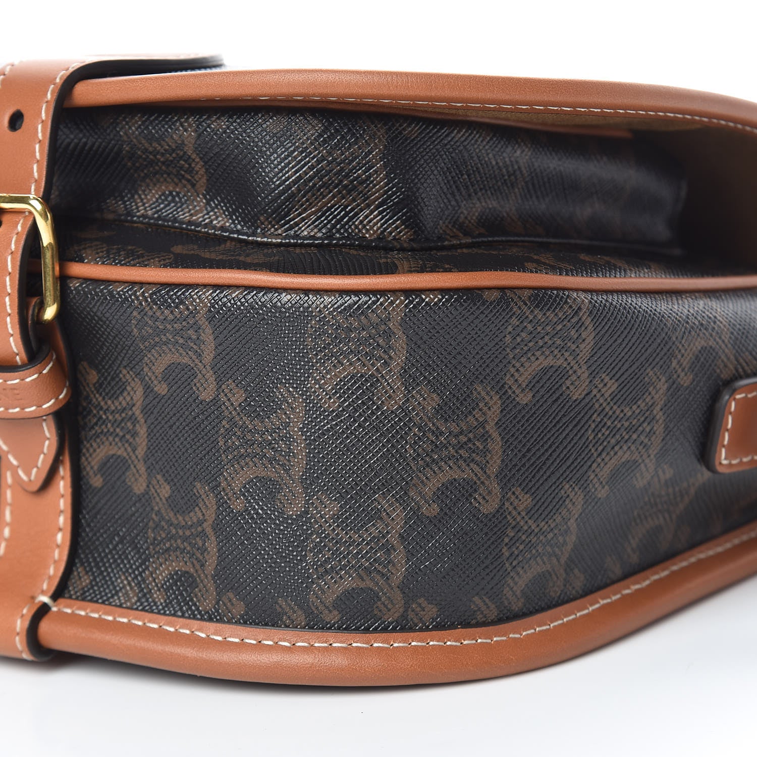 Celine Triomphe Canvas Medium Folco Bag Tan 11 of 11