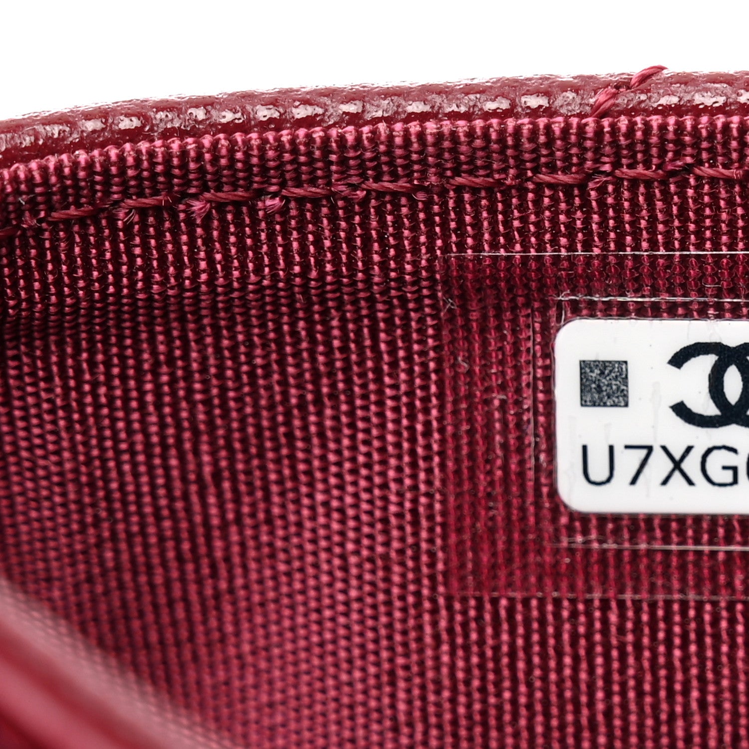 Chanel Caviar Quilted Crystal Enamel CC Card Holder Burgundy 8 of 9