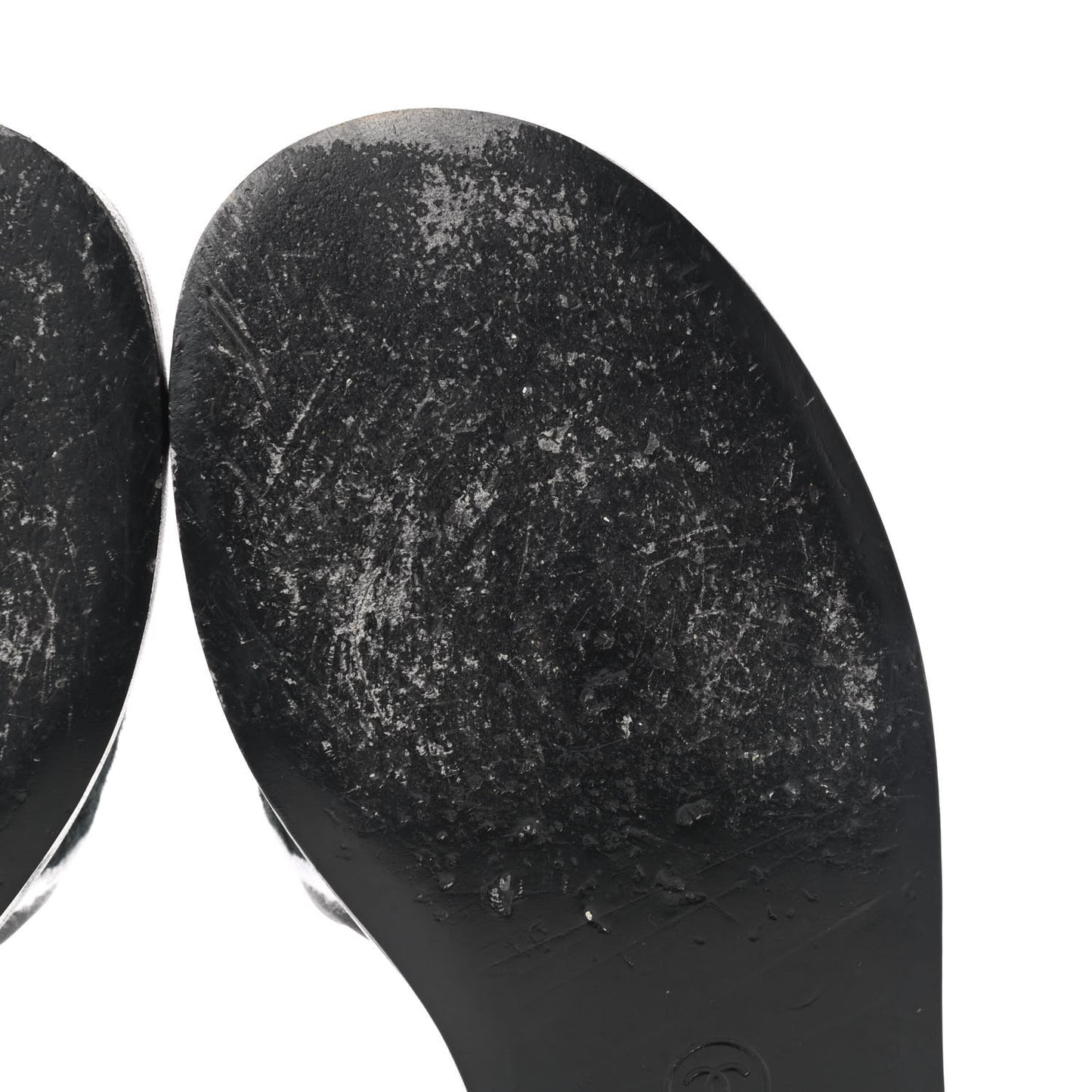 Lambskin Embroidered CC Mule Sandal 38.5 Black White