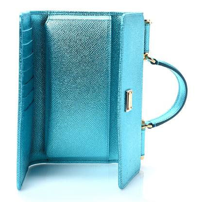 Dolce & Gabbana Metallic Dauphine Mini Von Bag Celeste 4 of 7