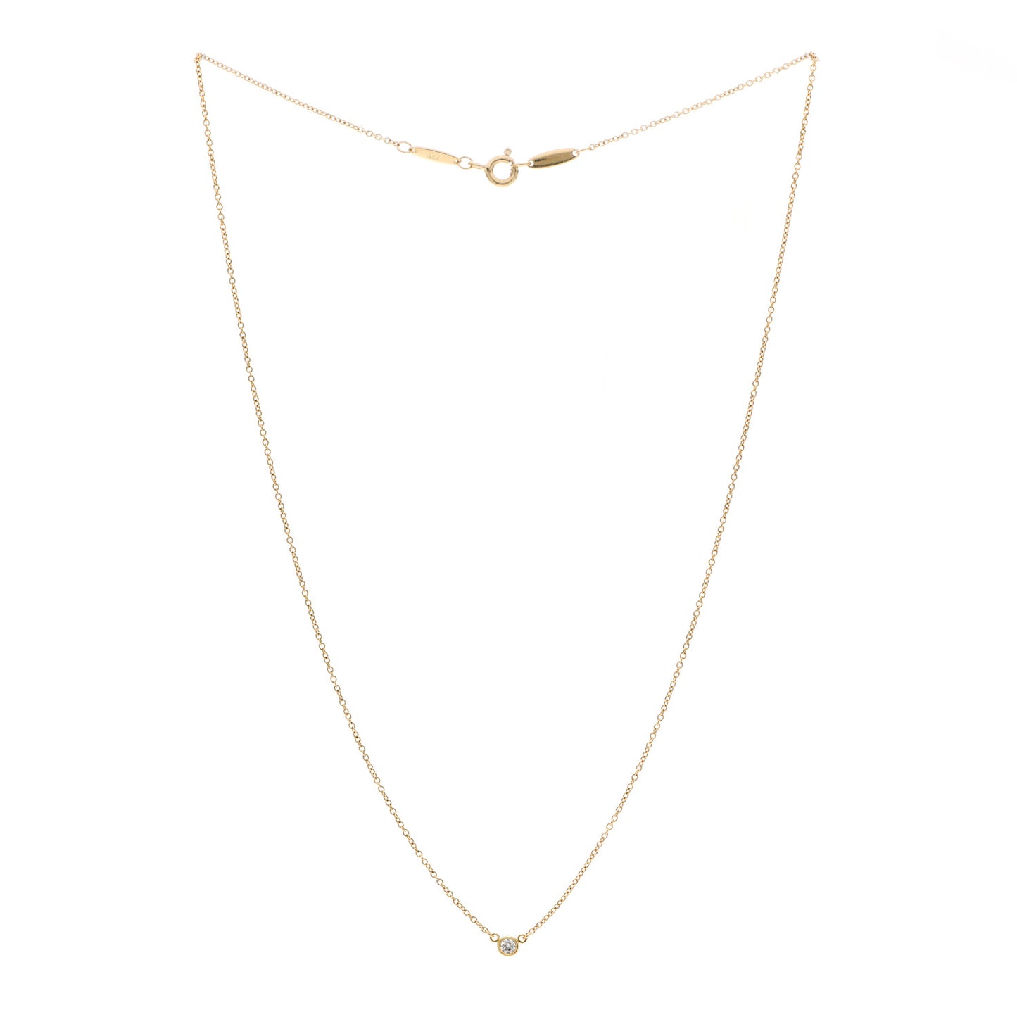 18K Yellow Gold Diamond .05ct Elsa Peretti Diamonds by the Yard Pendant Necklace