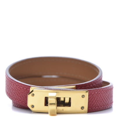 Hermes Epsom Kelly Double Tour Bracelet S Rouge Casaque 1 of 6
