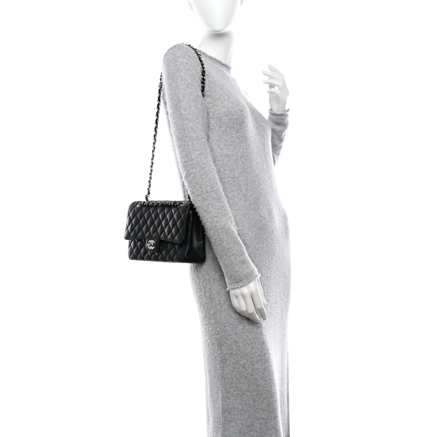 Chanel Caviar Quilted Medium Double Flap Black 2 of 10