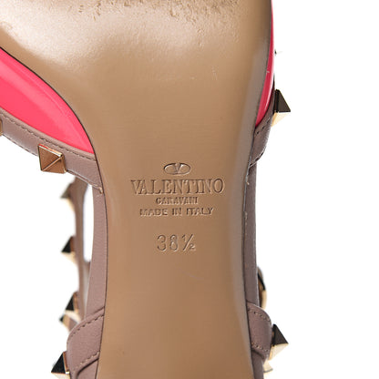Valentino Garavani Patent Nappa Rockstud Ankle Strap 65mm Pumps 38.5 Peony Poudre 7 of 9